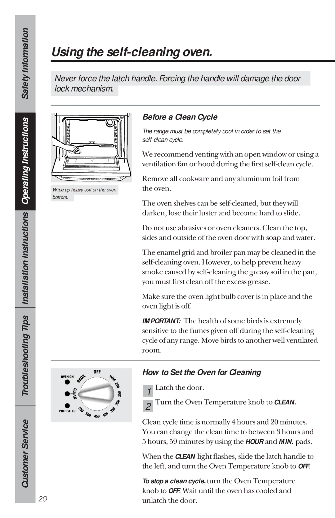 GE JBP25, JBP30, JBP26, JBP22, JBP24 Using the self-cleaning oven, Before a Clean Cycle, How to Set the Oven for Cleaning 