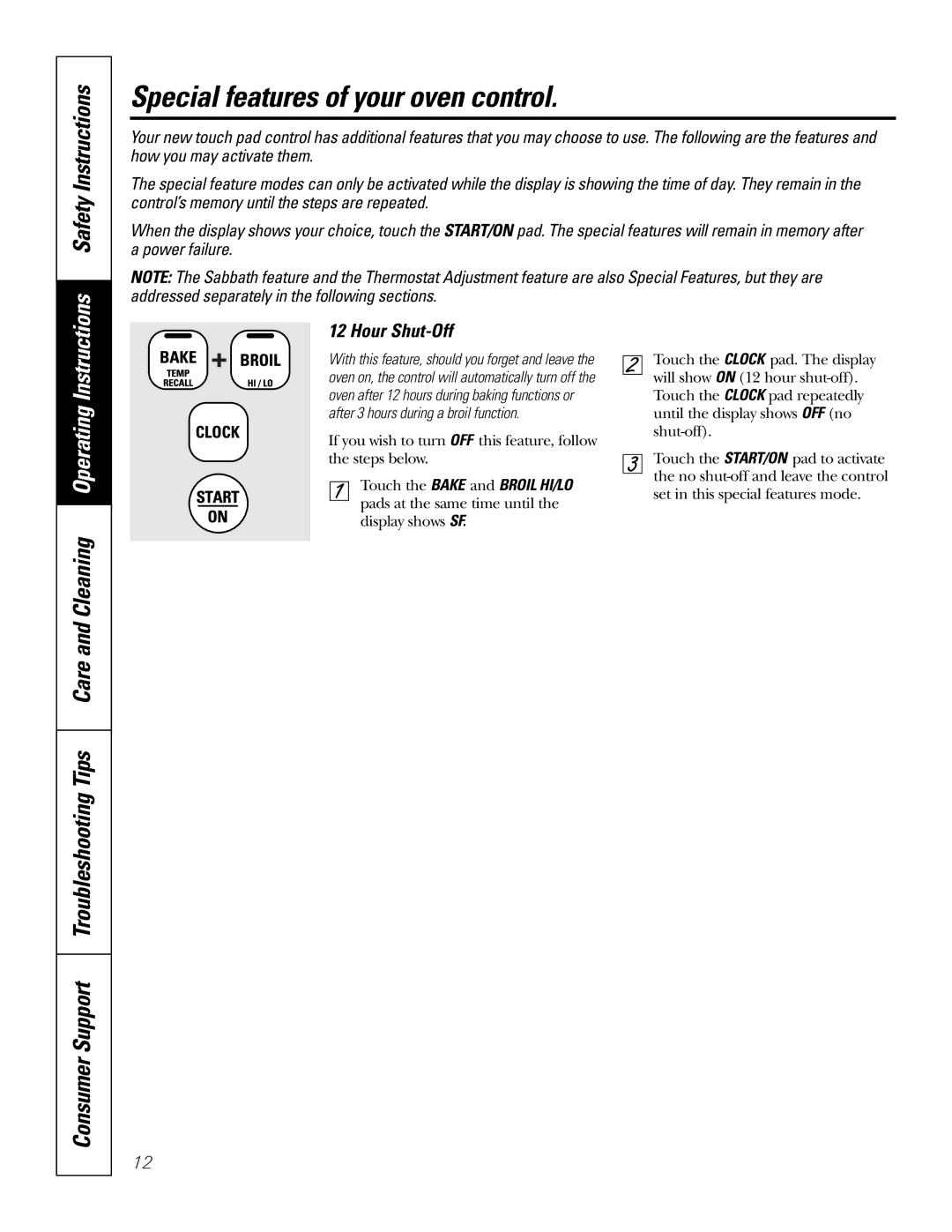 GE JBP35, JBP27, JBP24, JBP25 owner manual Special features of your oven control, Safety Instructions, Hour Shut-Off 