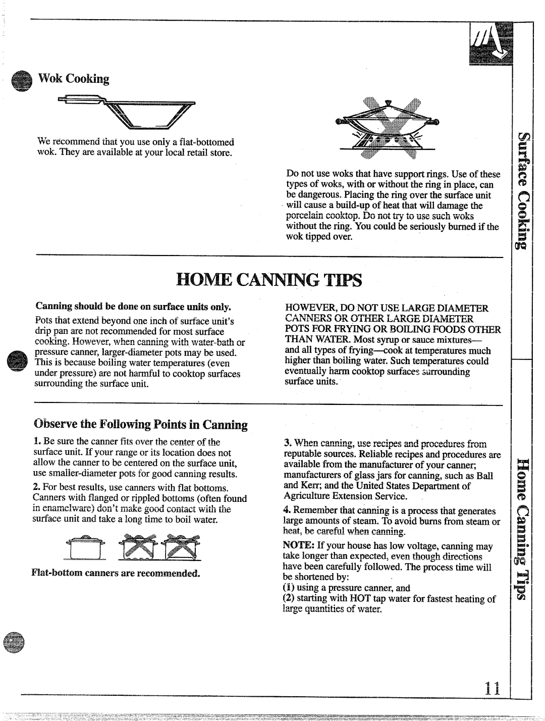 GE JBP55GR, JBP45GR, JBP56GR manual Wok, Observe h, Flat-bottomcannersaremxmmended 