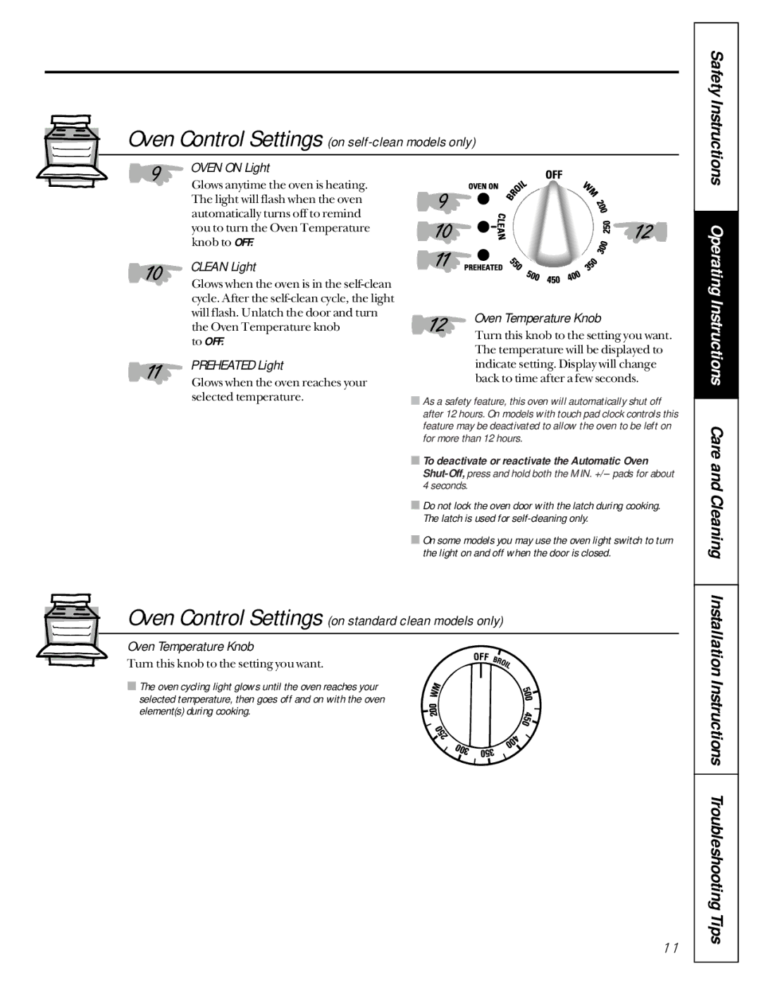 GE JBP76WI Instructions Care and Cleaning, Installation Instructions Troubleshooting Tips, Safety Instructions Operating 