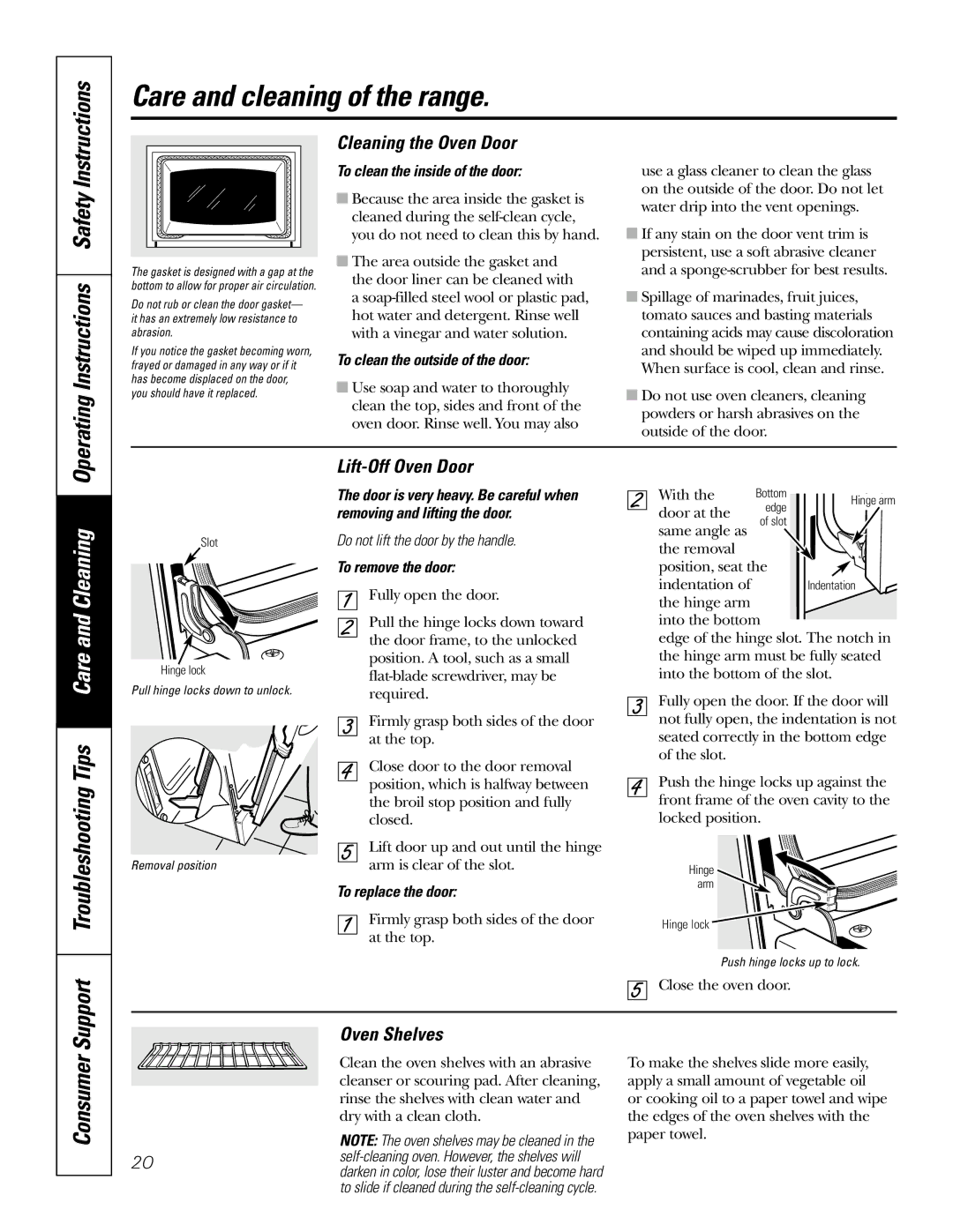 GE JBP48 owner manual Troubleshooting Tips Care and Cleaning, Consumer, Support 