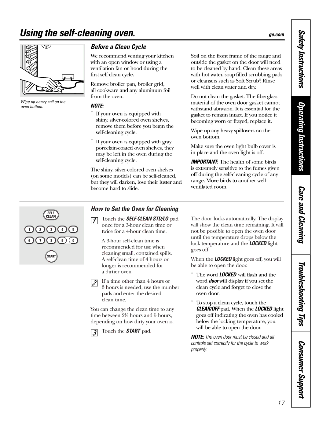 GE JBP49 owner manual Using the self-cleaning oven, Before a Clean Cycle, How to Set the Oven for Cleaning 