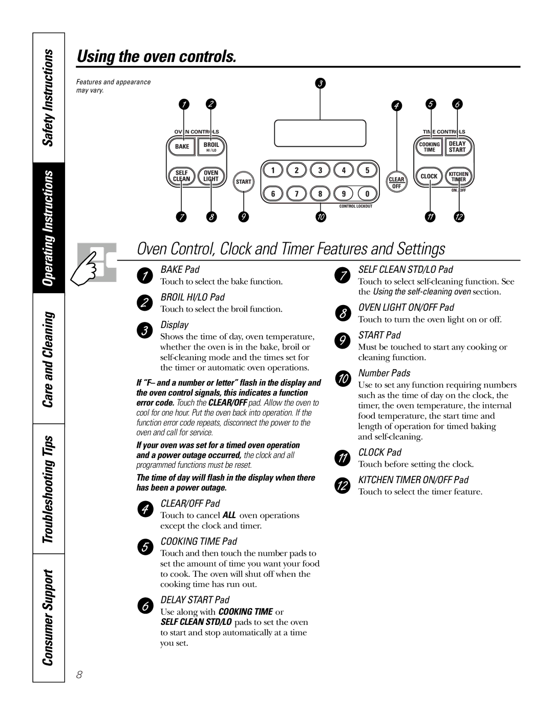 GE JBP49 owner manual Using the oven controls, Tips Care and Cleaning 