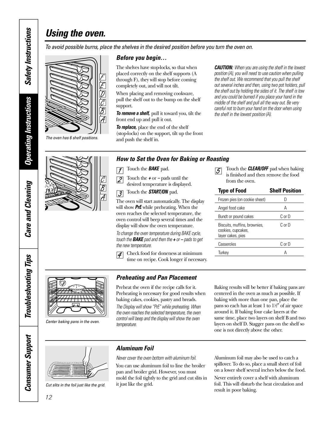 GE JBP64, JBP65, JBP66, JBP67, JBP68, JBP70 owner manual Instructions, Tips, Troubleshooting 