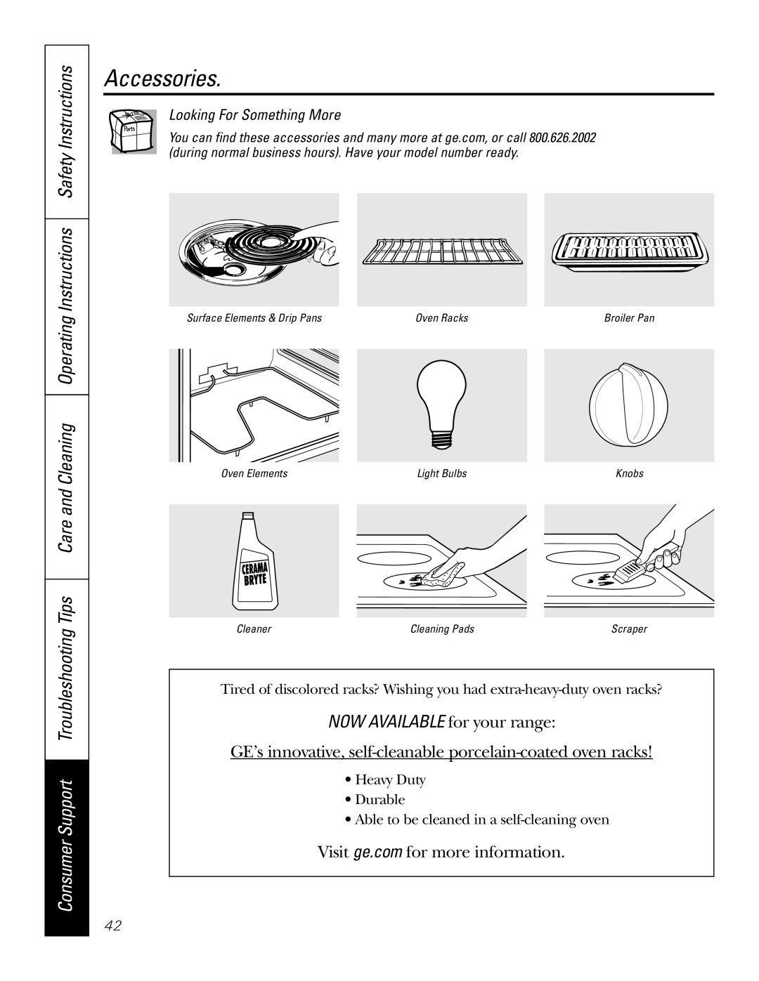 GE JBP74 owner manual Accessories, Looking For Something More? 