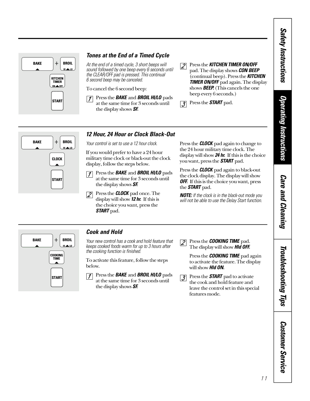 GE JBP79 owner manual Tones at the End of a Timed Cycle, Cook and Hold, Second beep may be canceled 