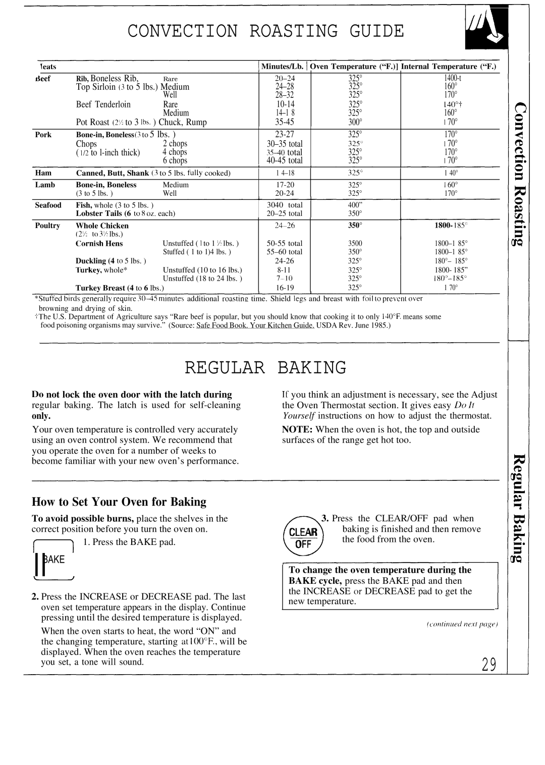 GE JBP80 warranty Regular Baking, How to Set Your Oven for Baking, Iibake 