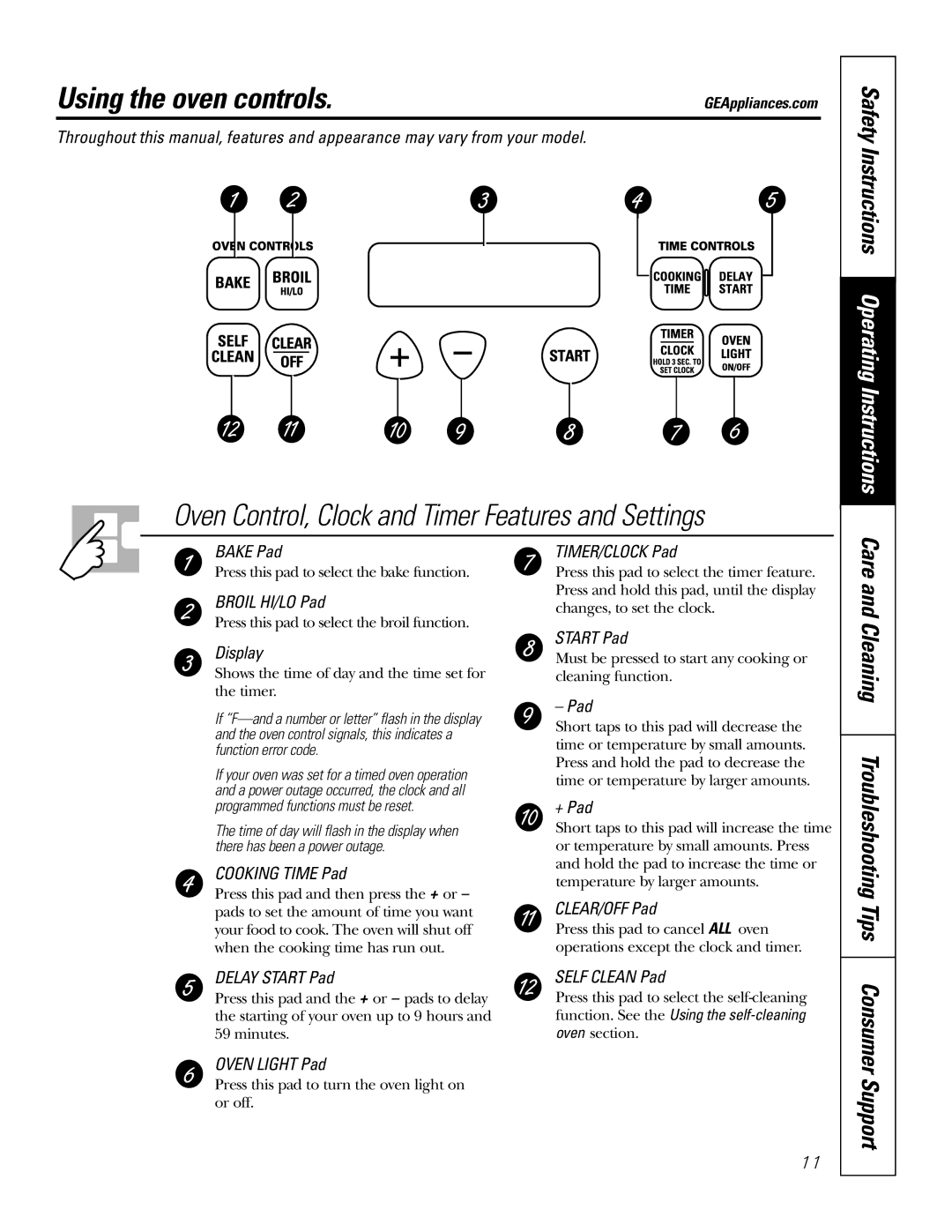 GE JBP83, JBP82 owner manual Using the oven controls, Consumer Support 