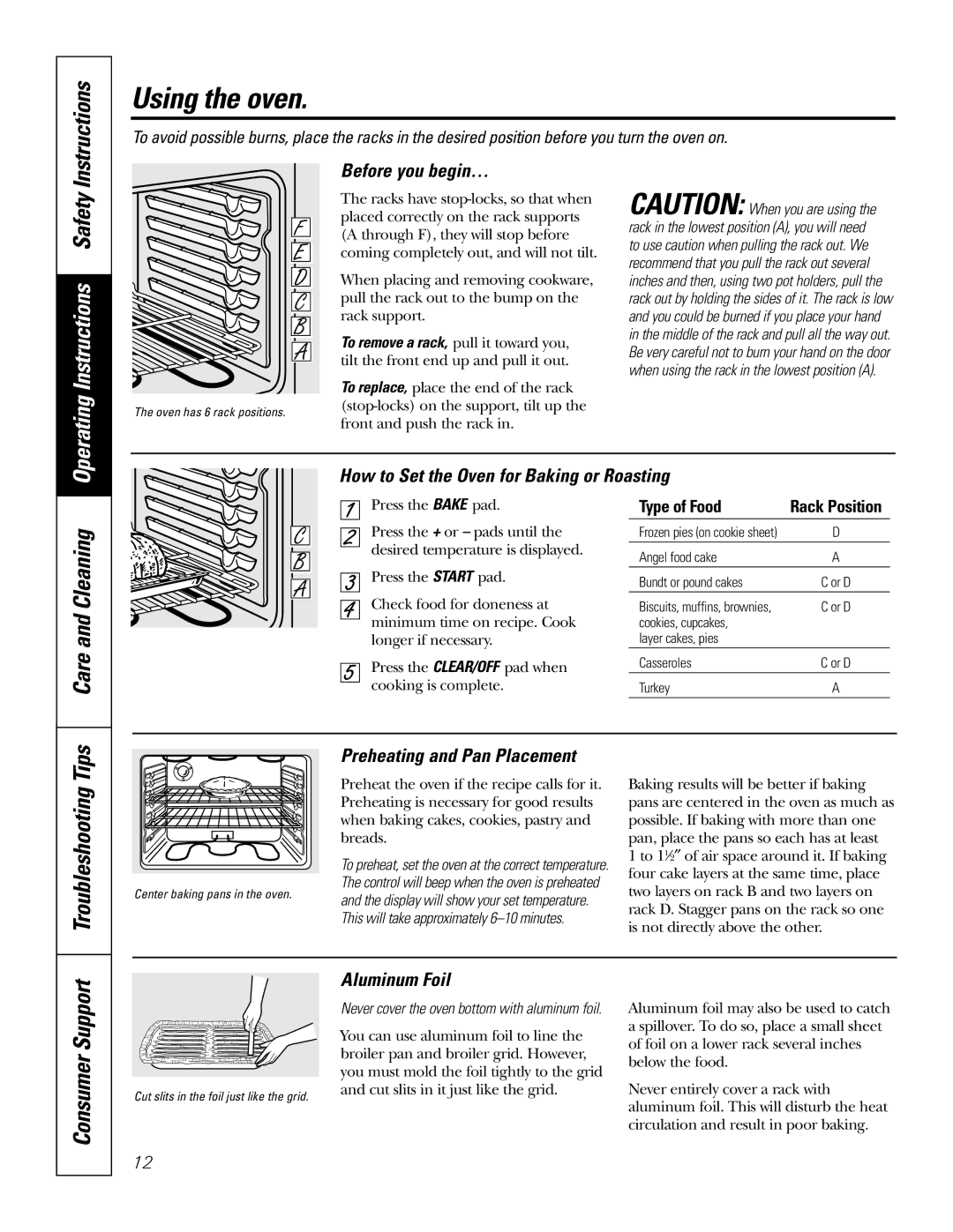 GE JBP82, JBP83 owner manual Care and Cleaning, Tips, Troubleshooting, Before you begin…, Aluminum Foil 