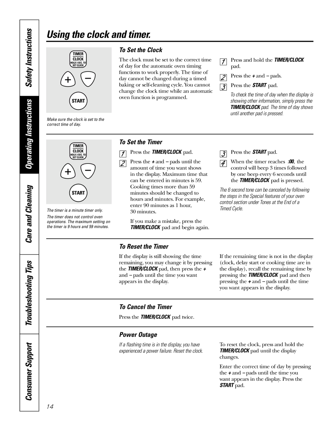 GE JBP82, JBP83 owner manual Using the clock and timer, Instructions Safety 