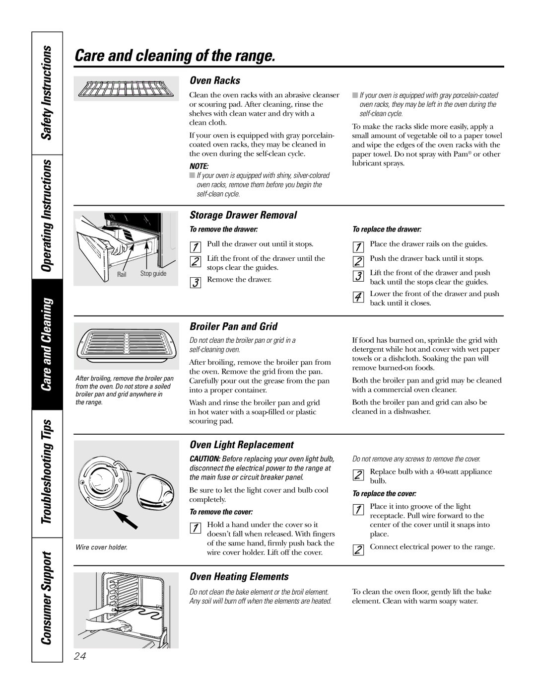 GE JBP82, JBP83 owner manual Instructions Safety, Troubleshooting Tips Care and Cleaning Operating 