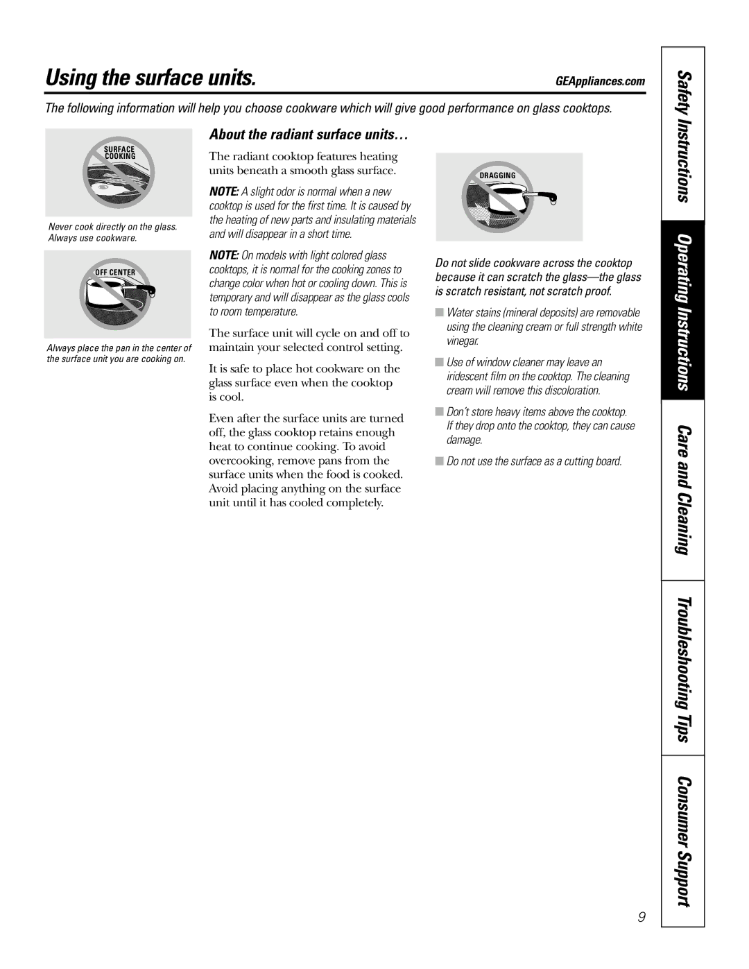 GE JBP83, JBP82 owner manual About the radiant surface units… 