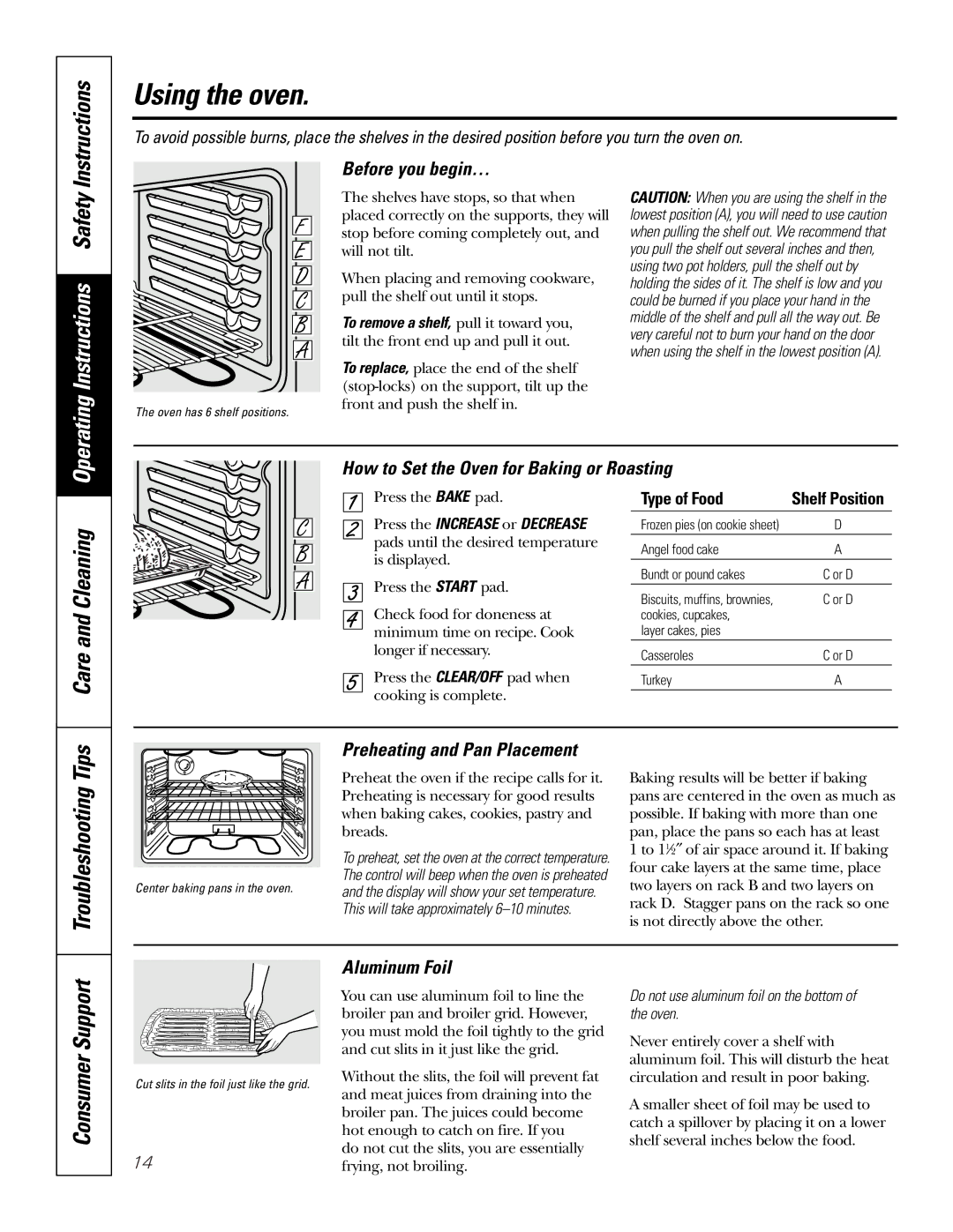 GE JBP82 owner manual Care and Cleaning, Tips, Troubleshooting, Before you begin…, Aluminum Foil 