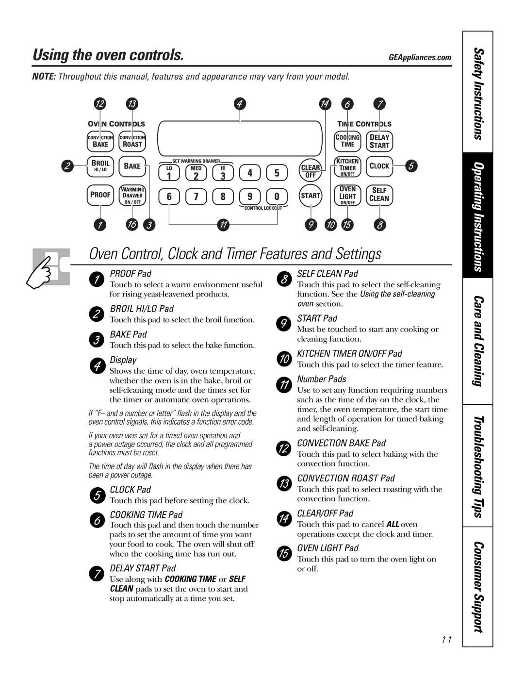 GE JBP84 owner manual Using the oven controls, Care and Cleaning Troubleshooting Tips, Consumer Support 