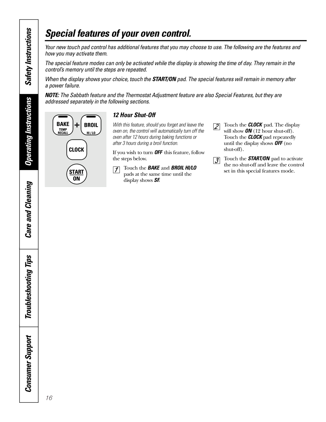 GE JBP89 owner manual Special features of your oven control, Safety Instructions, Hour Shut-Off 