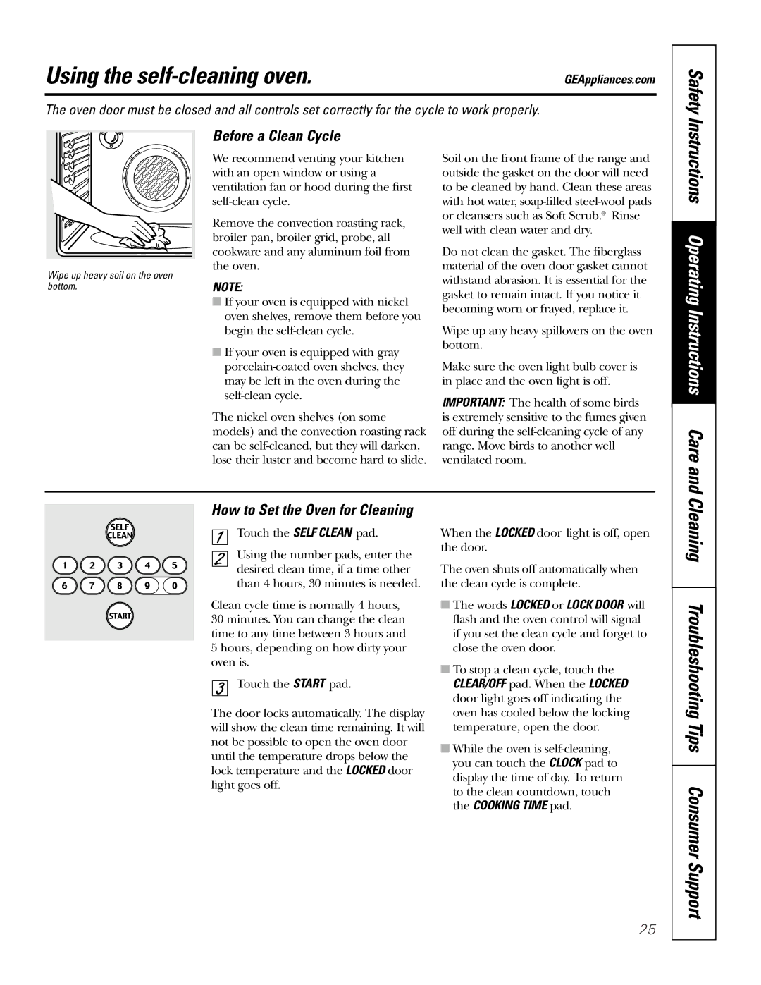 GE JBP90 owner manual Using the self-cleaning oven, Before a Clean Cycle, How to Set the Oven for Cleaning 