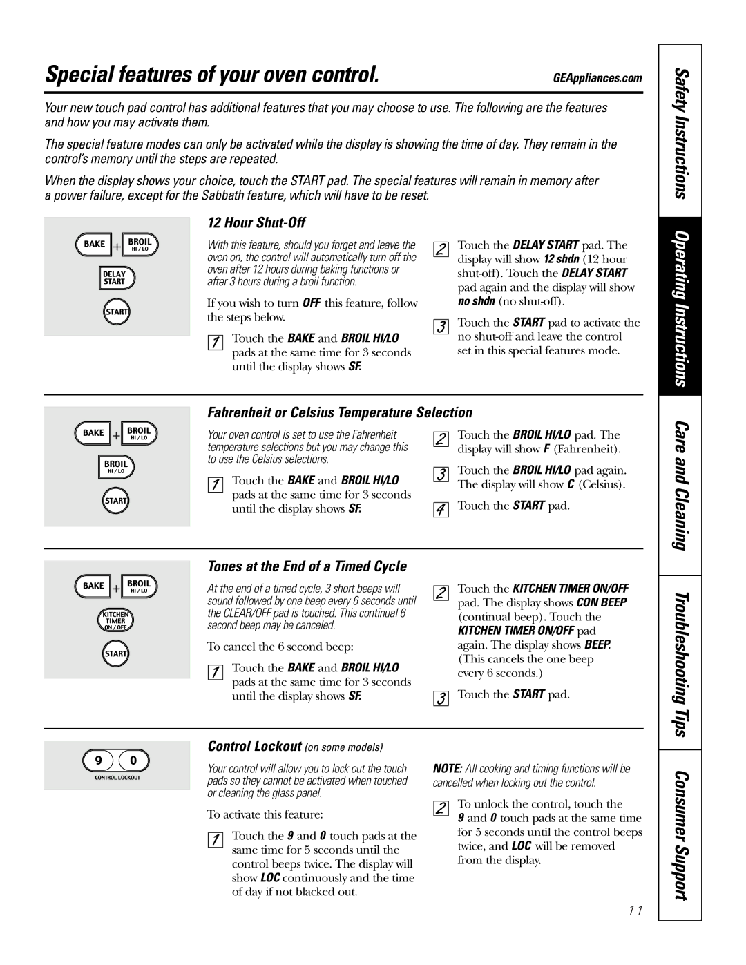 GE 164D4290P075-1, JBP91, 49-80117-1 Special features of your oven control, Troubleshooting Tips, Consumer Support 