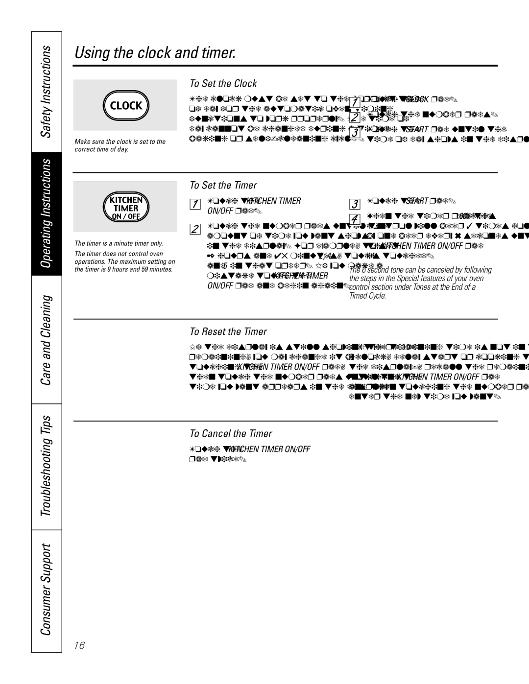 GE 49-80117-1, JBP91, 164D4290P075-1 owner manual Using the clock and timer, Tips Care 