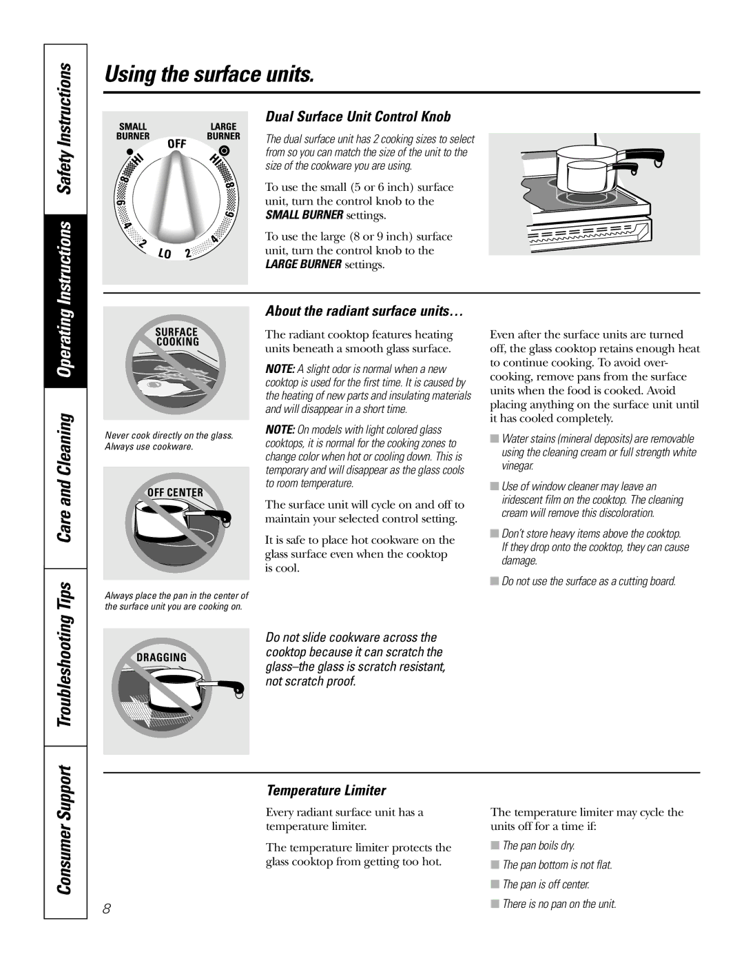 GE 164D4290P075-1 Instructions Safety Instructions, Tips Care and Cleaning Operating, Consumer Support, Troubleshooting 