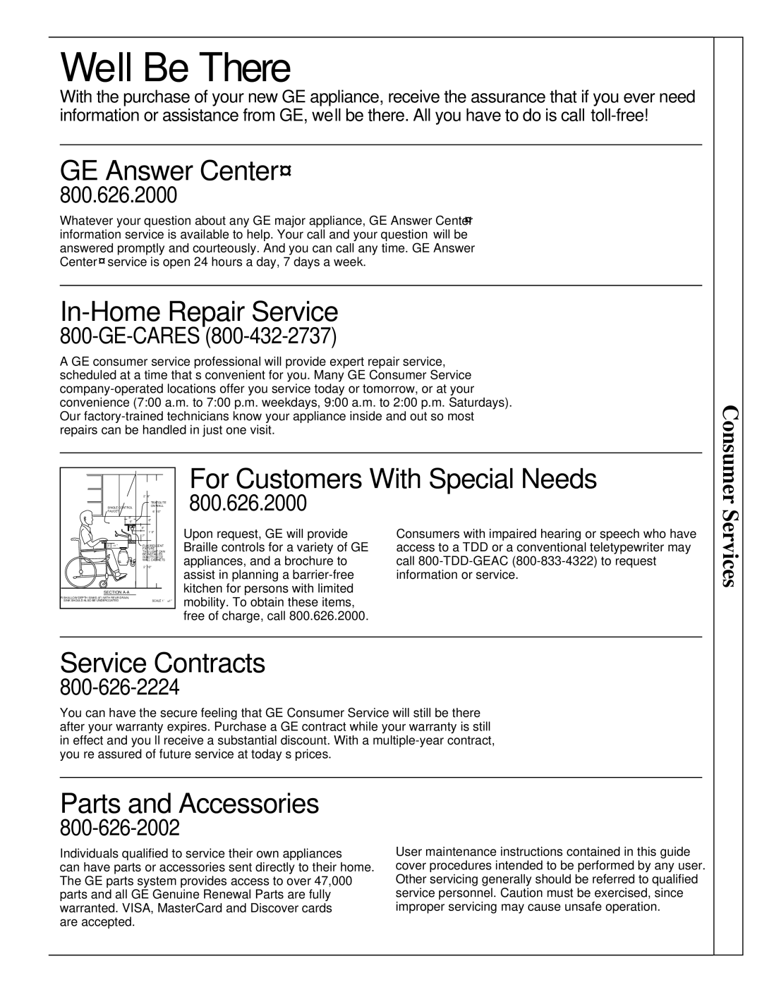 GE JBP95 warranty We’ll Be There 