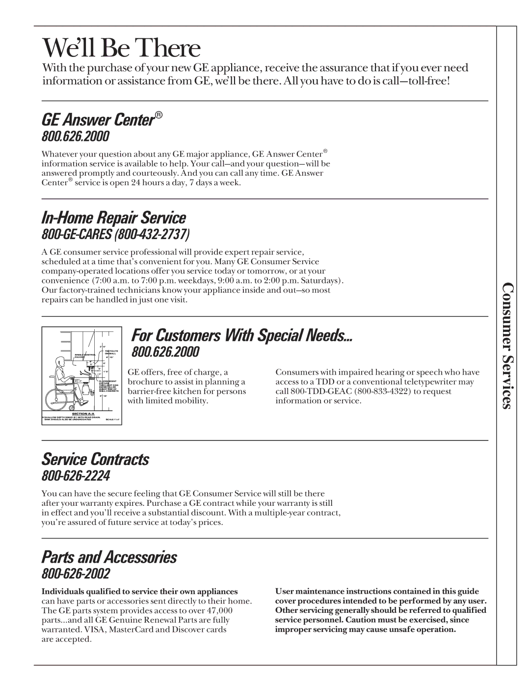 GE JBS05 manual We’ll Be There 