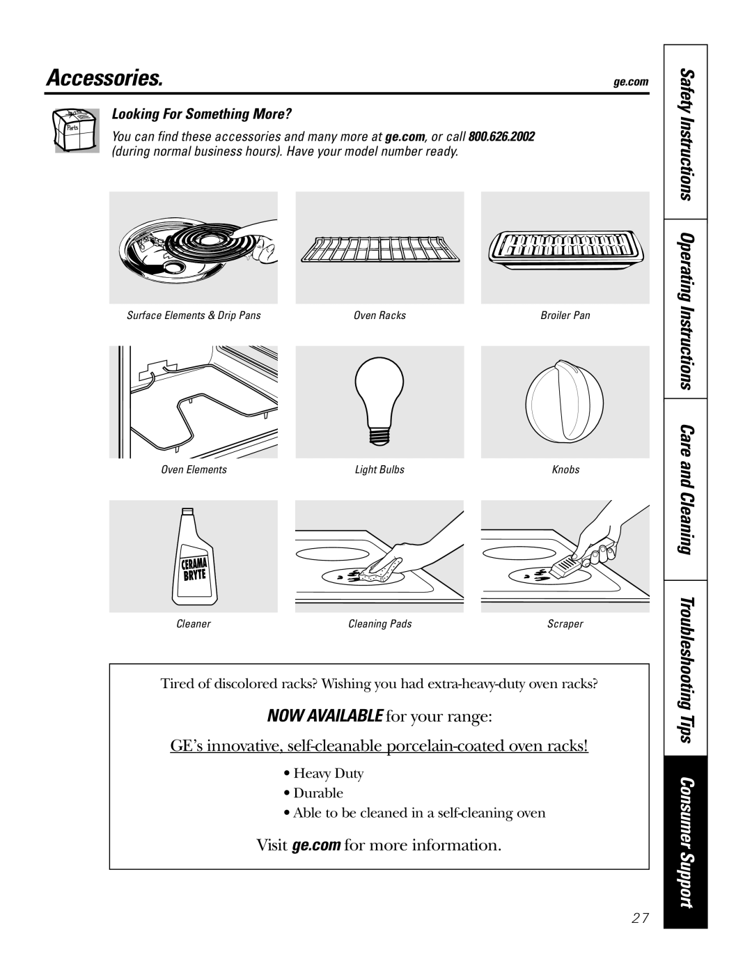 GE JBS55 owner manual Accessories.ge.com, Looking For Something More? 