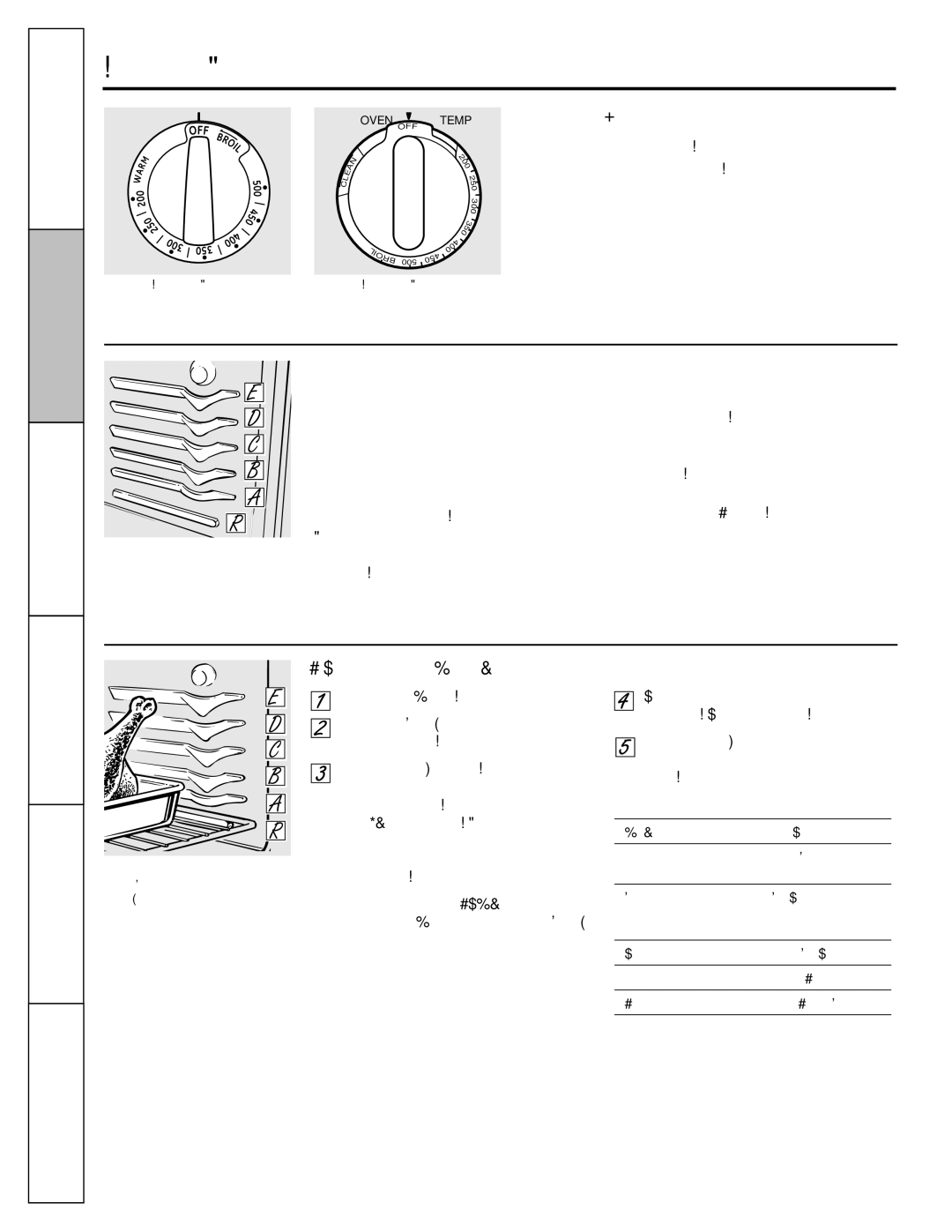 GE JBS56 Using the oven, Oven Temperature Knob on some models, Before you begin…, Type of Food Shelf Position 