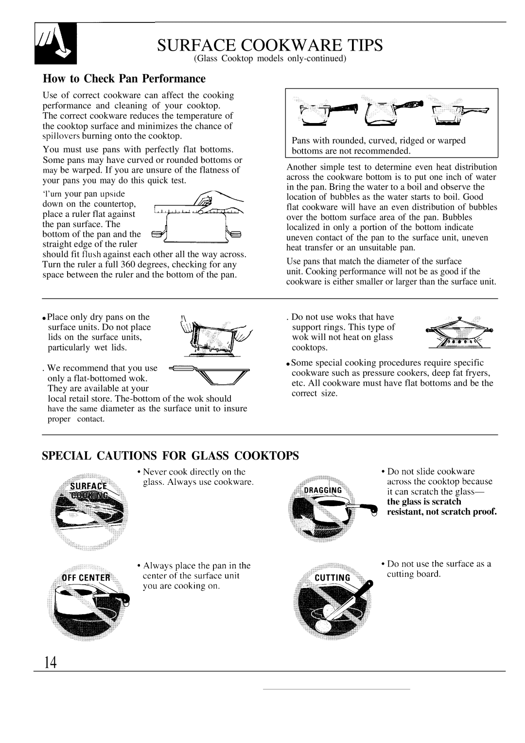 GE JBW3-4 warranty How to Check Pan Performance 