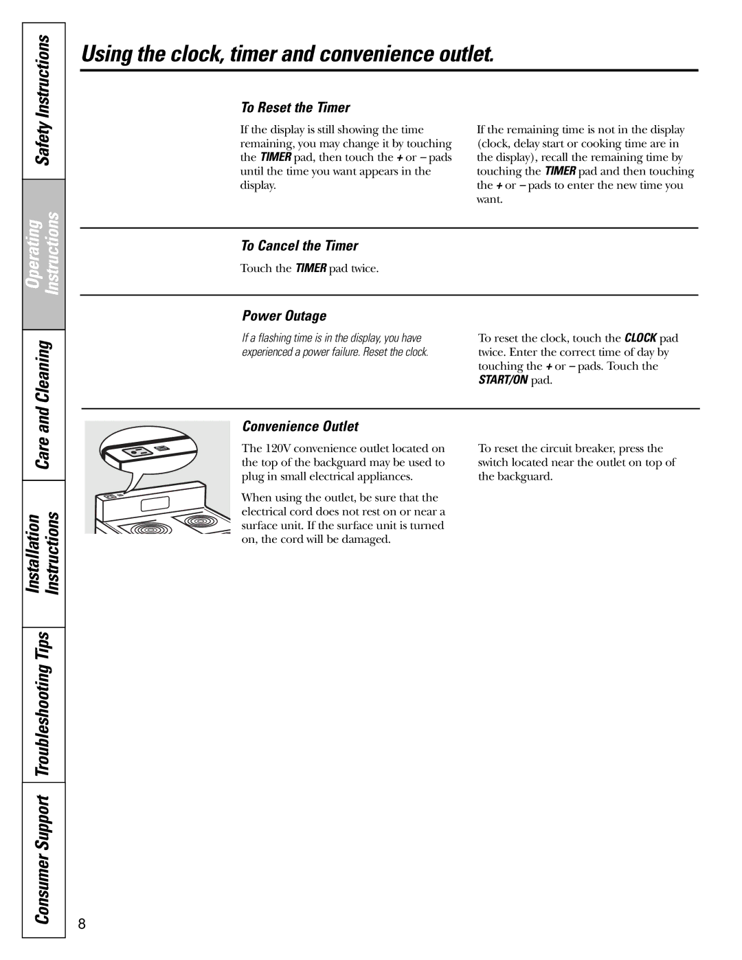 GE JCAS 730 manual Operating Instructions Cleaning 