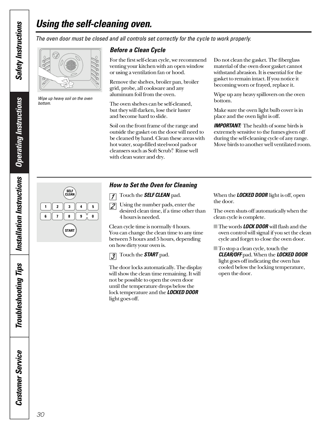 GE JCB920, JCB910 owner manual Using the self-cleaning oven, Before a Clean Cycle, How to Set the Oven for Cleaning 