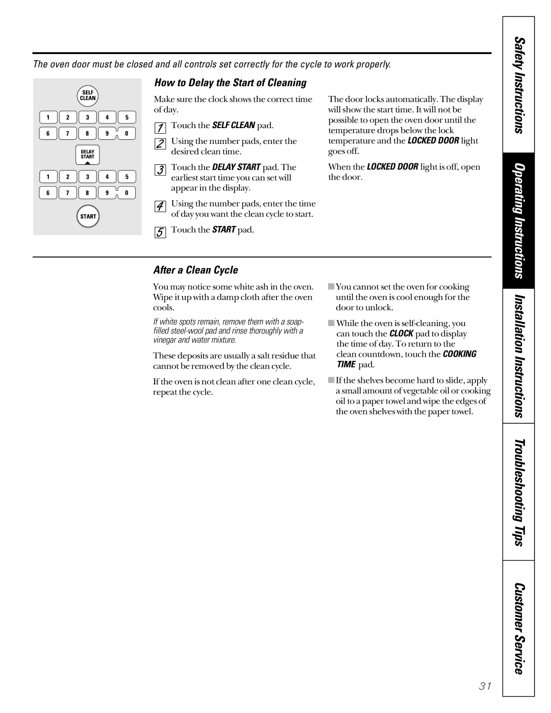 GE JCB910, JCB920 owner manual After a Clean Cycle, How to Delay the Start of Cleaning 