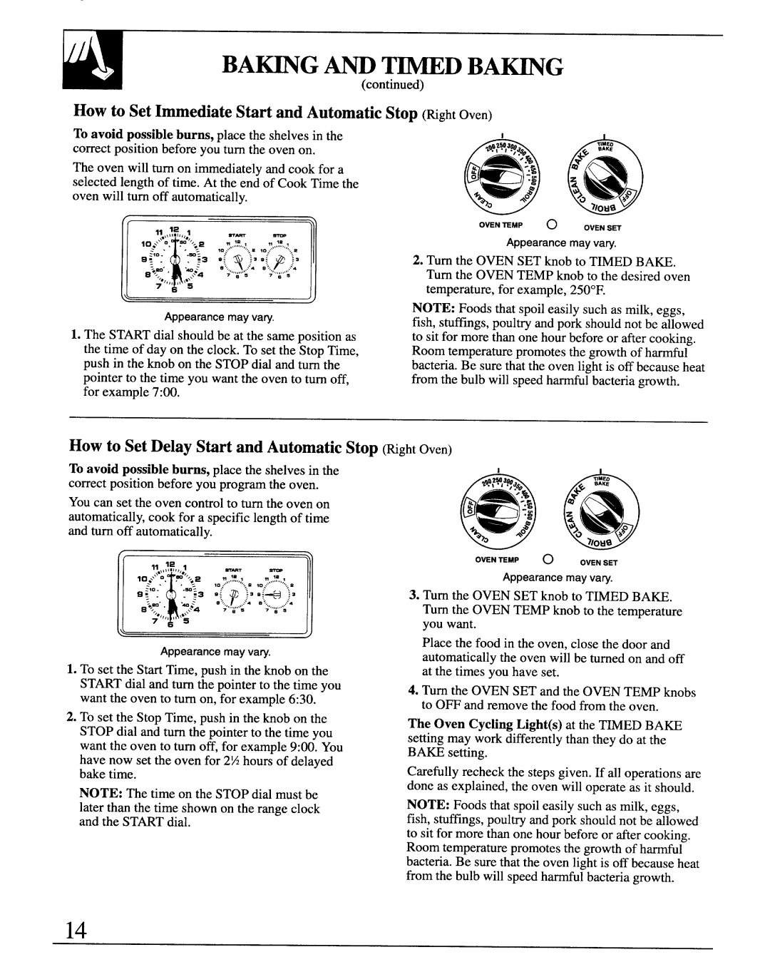 GE JCS57 manual Ba~G ~ Hd Ba~G, How to Set Immediate Start and Automatic Stop Right Oven 