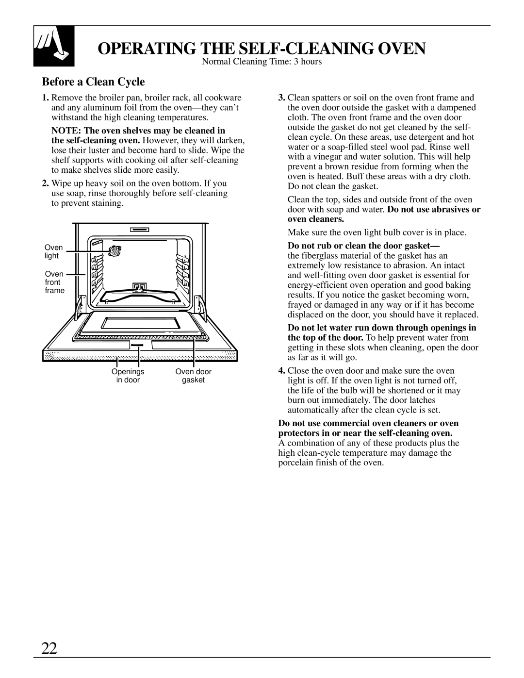 GE JDP37, JDP36 manual Operating the SELF-CLEANING Oven, Before a Clean Cycle 