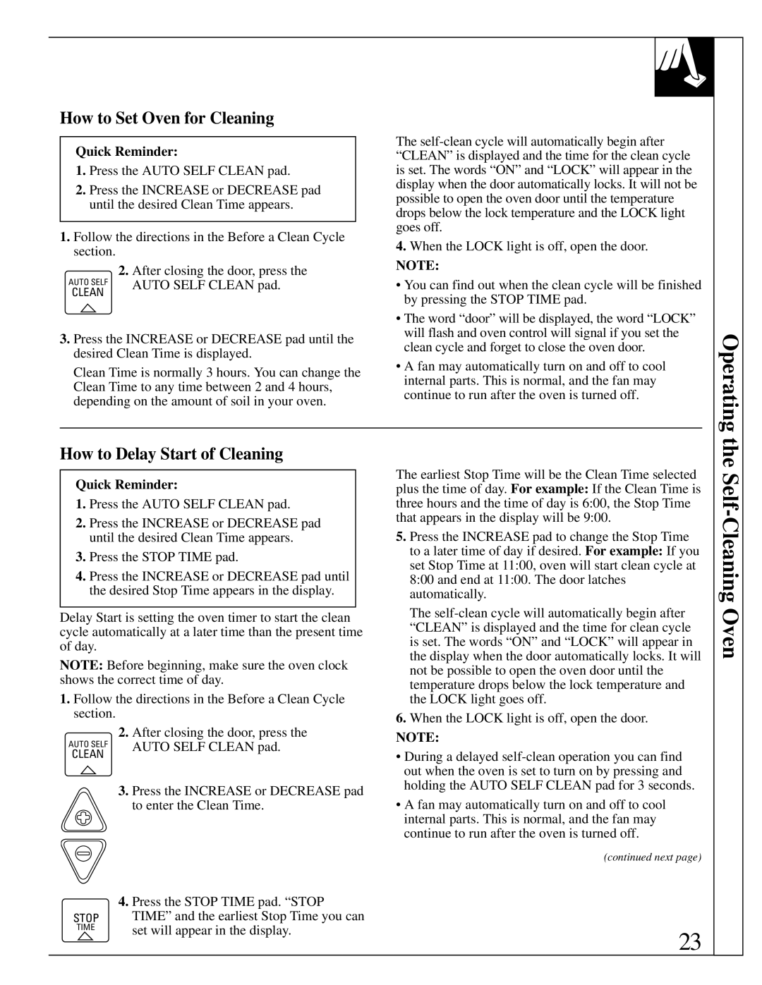 GE JDP36, JDP37 manual Operating, Self-Cleaning Oven, How to Set Oven for Cleaning, How to Delay Start of Cleaning 