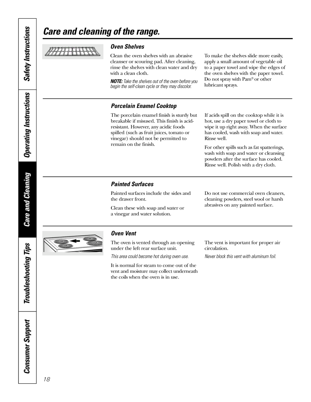 GE JDP39 owner manual Consumer Support Troubleshooting Tips Care and Cleaning, Operating Instructions 