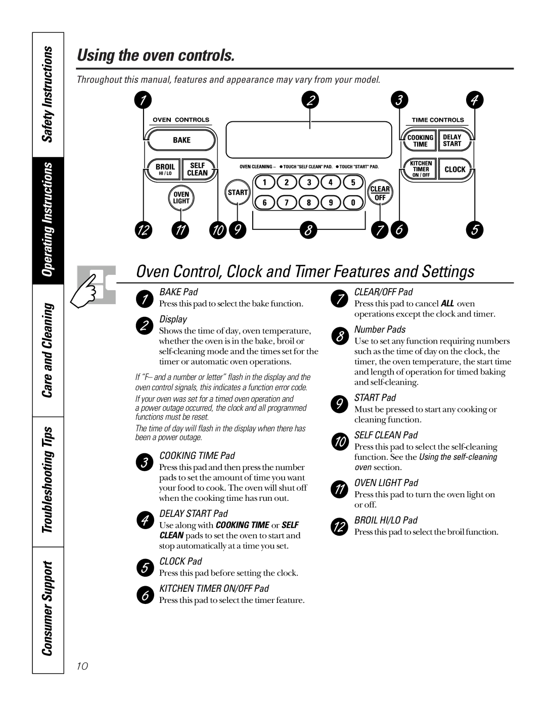 GE JDP46WDWW owner manual Using the oven controls, Oven Control, Clock and Timer Features and Settings 