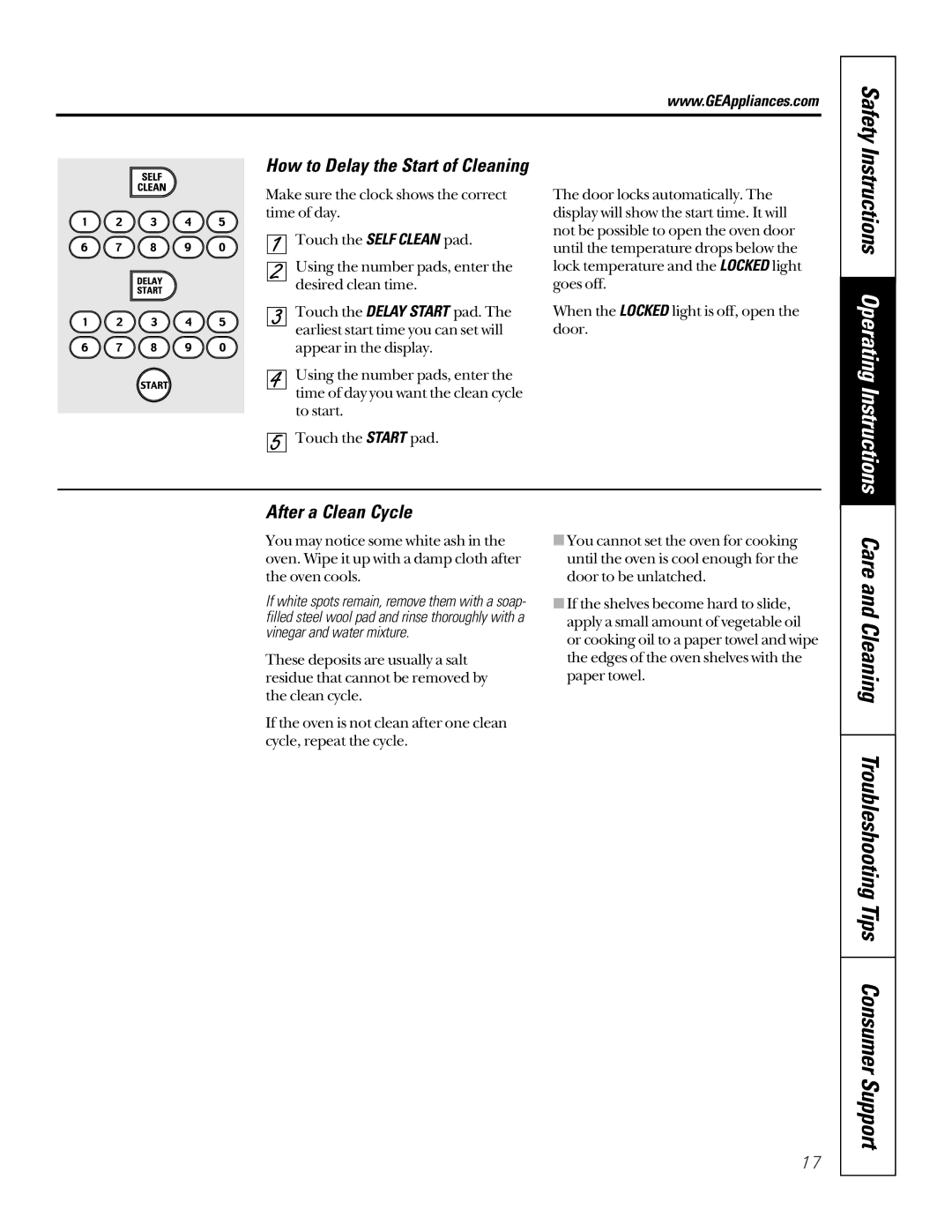 GE JDP46WDWW Instructions Operating, Care and Cleaning Troubleshooting Tips Consumer Support, After a Clean Cycle 