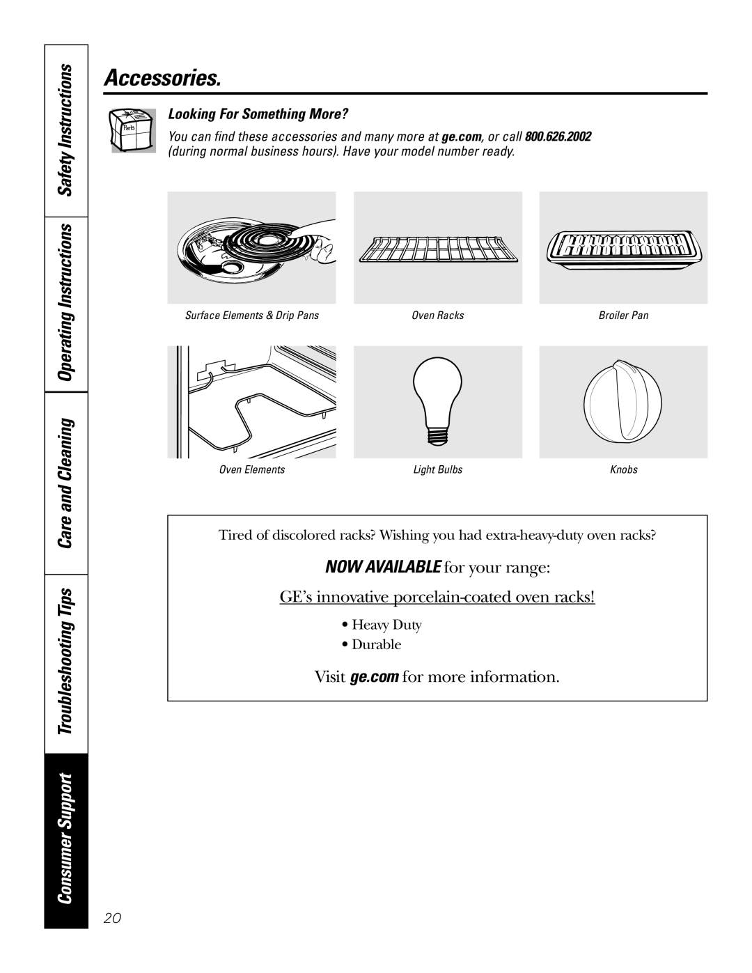 GE JDS28CKCC owner manual Accessories, Looking For Something More? 