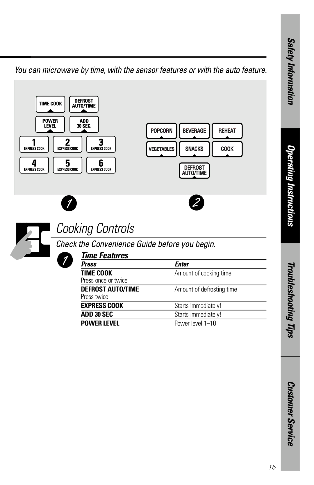 GE JE1340BC, JE1340WC owner manual Time Features, Press Enter 