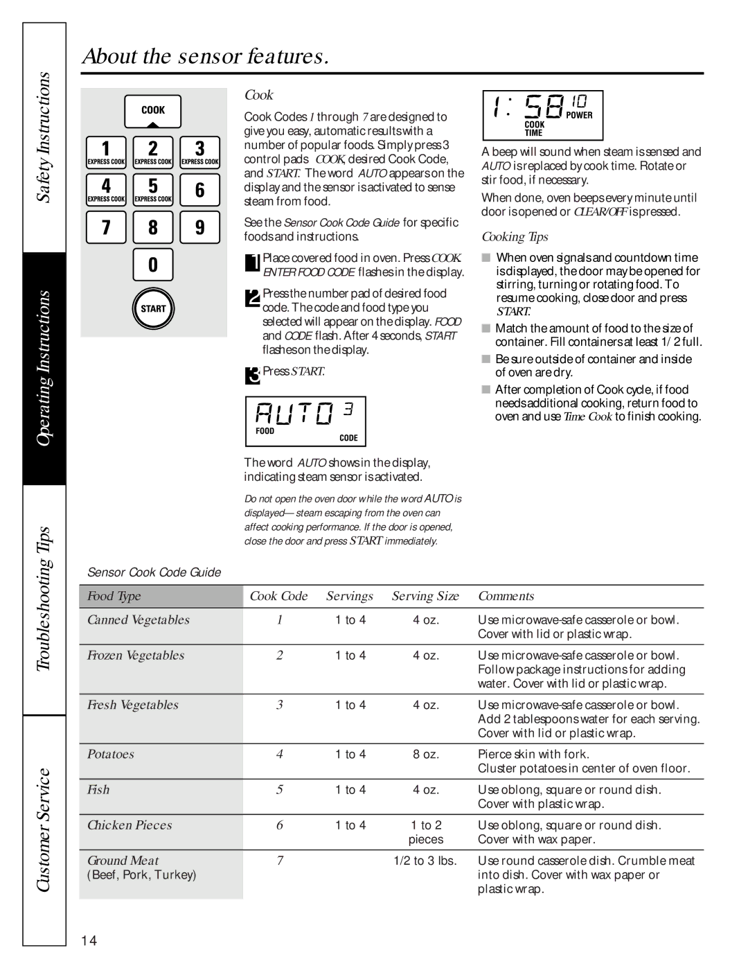 GE JE1390 owner manual Safety Instructions 