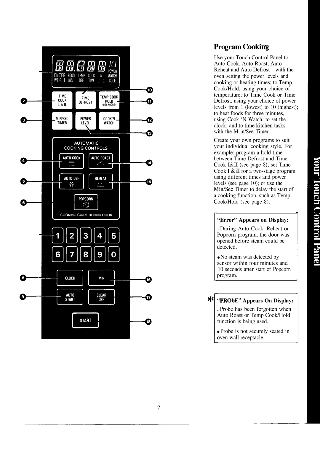 GE JE1465K manual Error Appears on Display, PRObE Appears On Display 