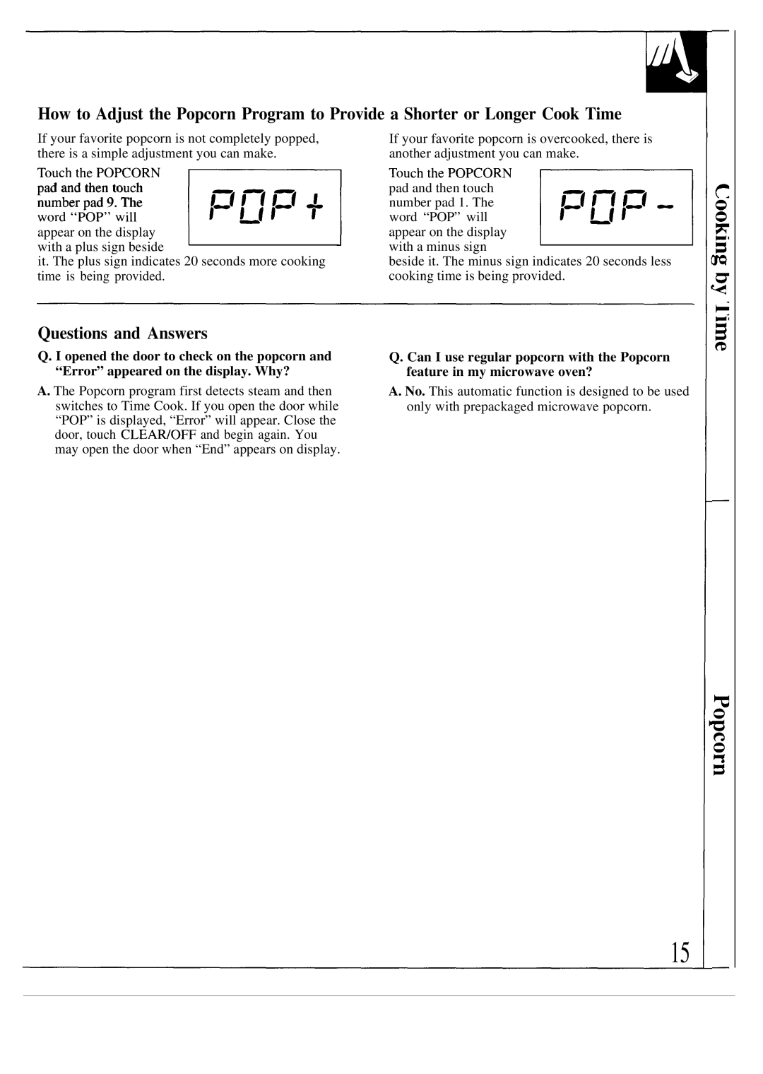 GE JE1468L operating instructions Questions and Answers 