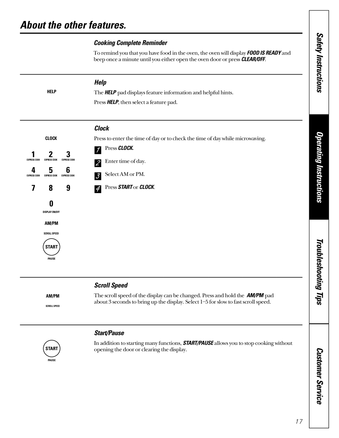 GE JEJ180 owner manual About the other features 