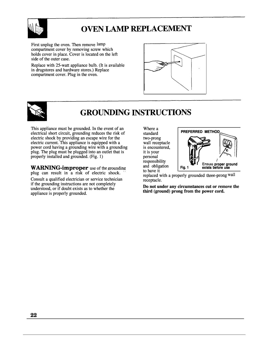 GE JEM23L operating instructions GRO~~G mSTRUCTIONS 