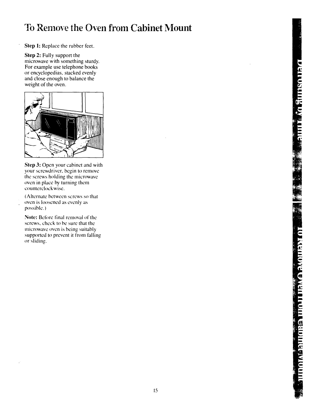 GE JEM31F manual AI1I, To Remove the Oven from Cabinet Mount 