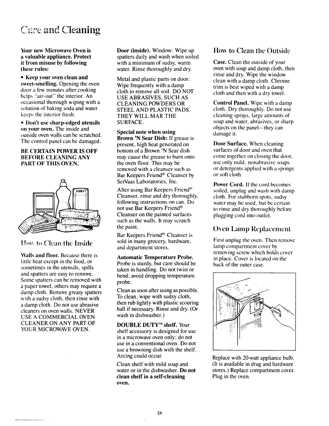 GE JEM31F manual en Lamp Ik!plrcelllclll, Automatic Temperature Probe 