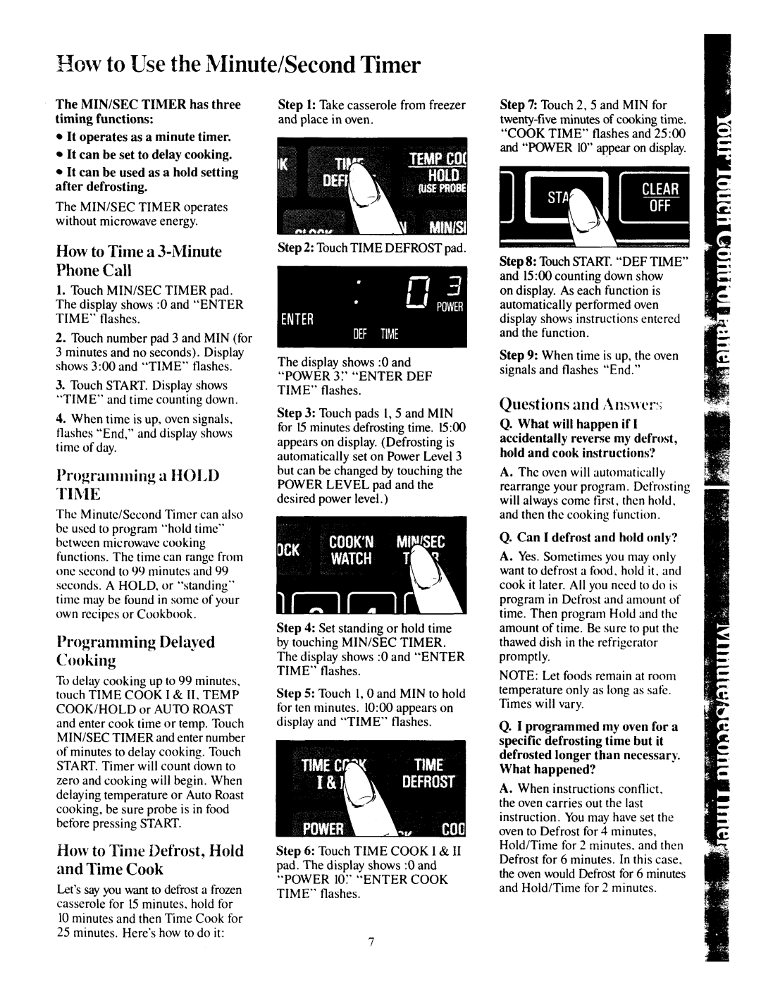 GE JEM31F manual How to Use the Nlinute/Second Timer 