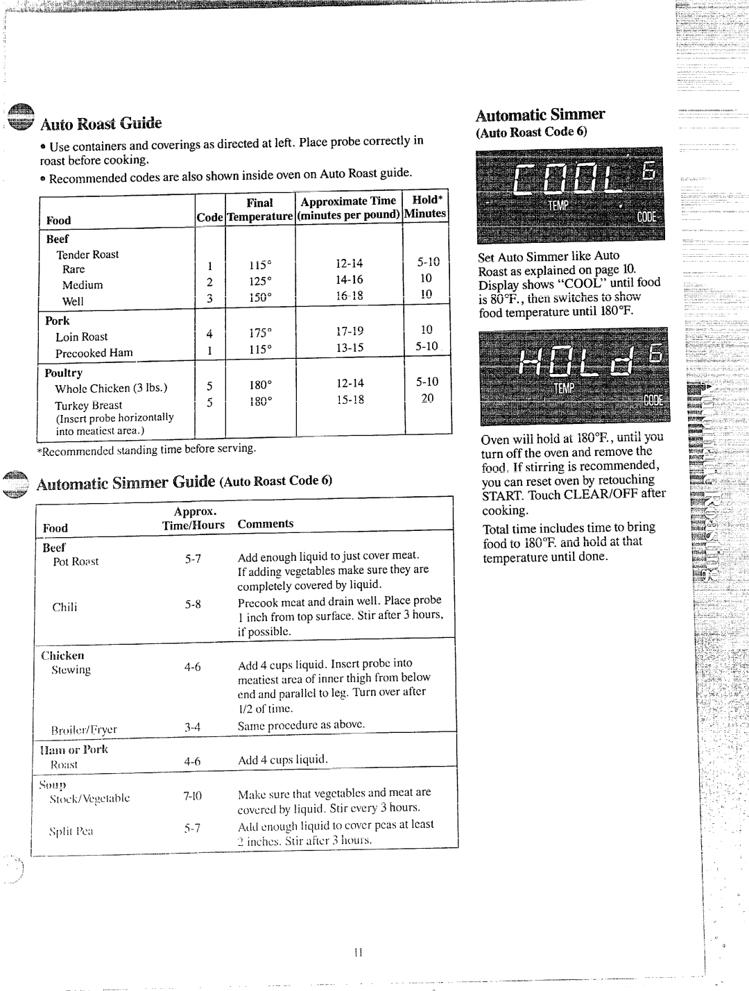 GE JEM31G warranty Sss......... $, Auto Roast Guide 