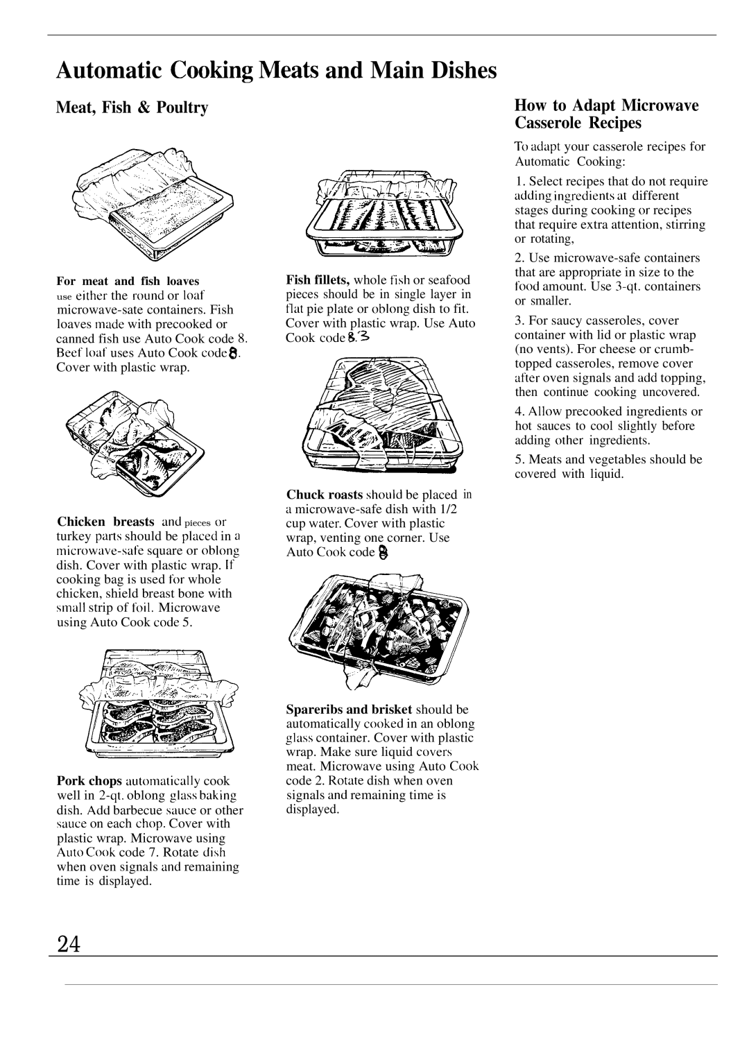 GE JEM31L manual Meat, Fish & Poultry, Chicken breasts and pieces or 