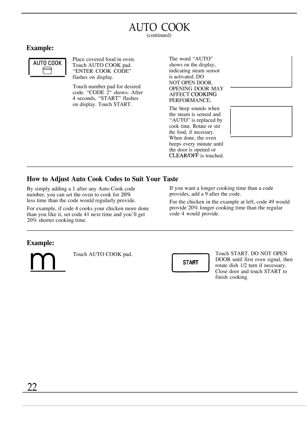 GE JEM31M warranty LAuT800Kl, How to Adjust Auto Cook Codes to Suit Your Taste 